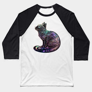 Holographic Glitter Cat Baseball T-Shirt